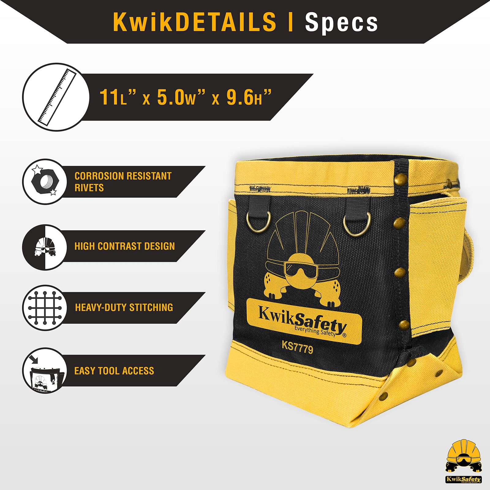 – Nc – Bag Heavy-Duty Reinforced Stitching Multi-Use Ironworker