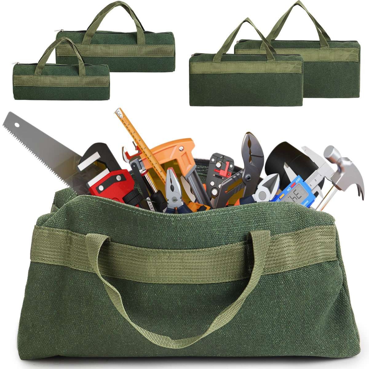 Canvas Tool Bag Heavy Duty Carry Tote Storage Work Utility Mechanics Waterproof