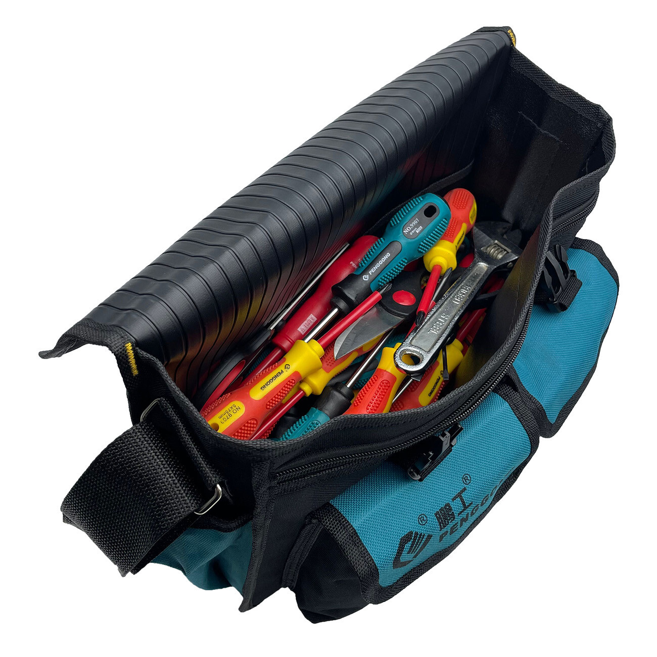 14″ Electrician Large Tool Bag Multi Pockets Storage Portable 13.78×3.5×11.22in