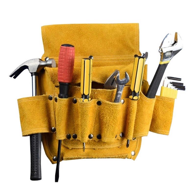 Leather Electrical Toolkit Bag Belt Bag Electric Hardware Kit Storage Bag
