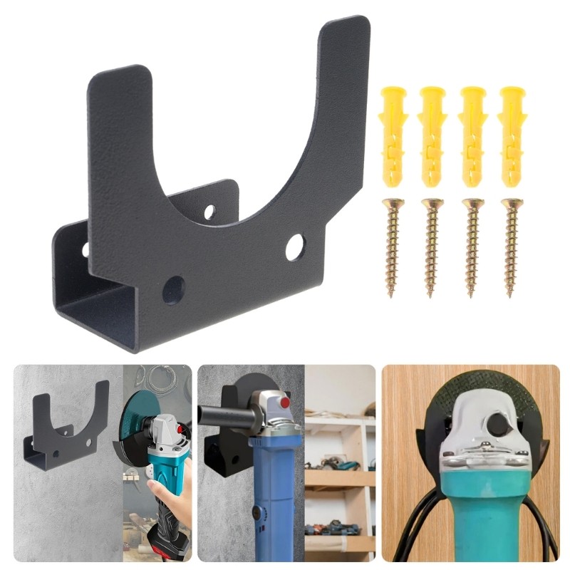 Sturdy Metal Wall Organizers Bracket for Angle Grinder Tool Storage and Hanging