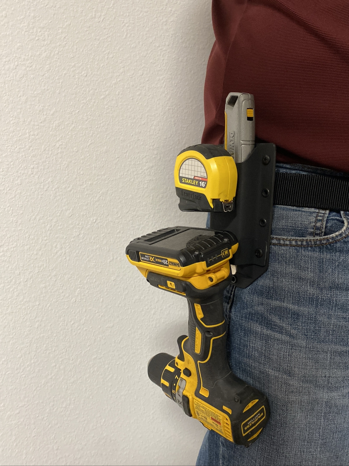 Tape Measure Holder with Utility Knife Pouch, Holds dozens of Items!