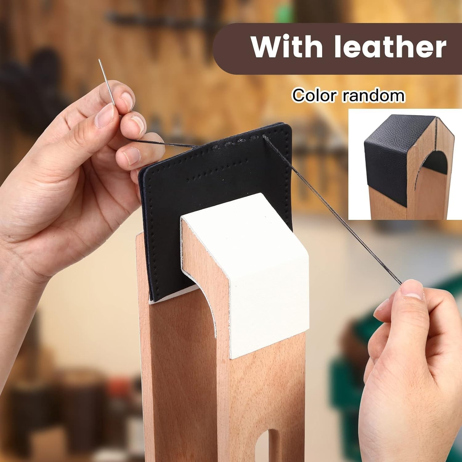 Leather Stitching Pony Clamp – Tool for Leatherworking Wooden Sewing Clamp 36…