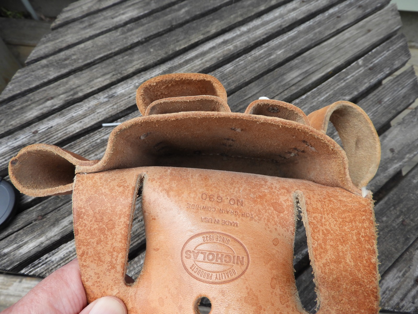 Vintage Nicholas Leather Tool Pouch No. 690 USA Electrician Lineman Holster