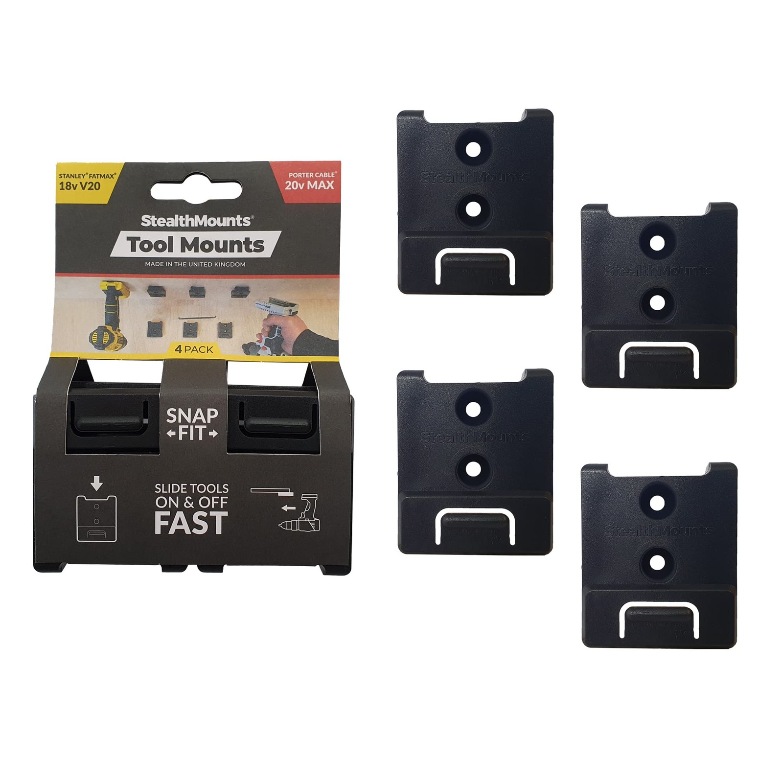 Tool Holder Compatible with Porter Cable 20V (4 Pack) – Black | Locking Tool …