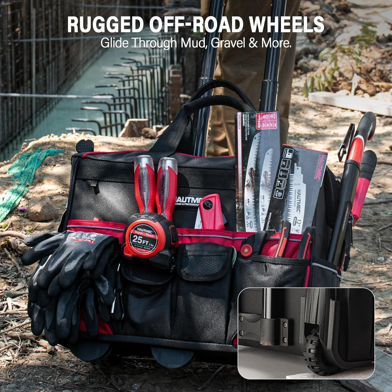 Heavy-Duty Oxford Fabric Tool Bag – 110 lbs Capacity with Telescoping Handle