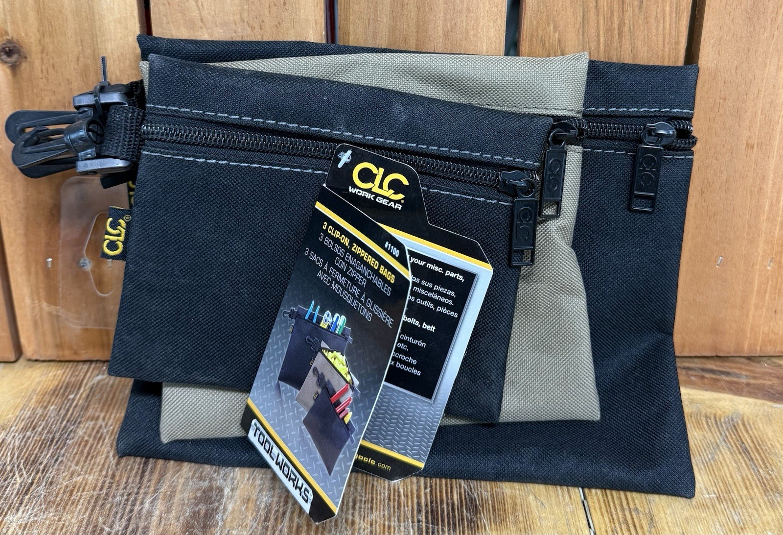 CLC Work Gear Tool Works 1100 3 Clip-on, Zippered Bags