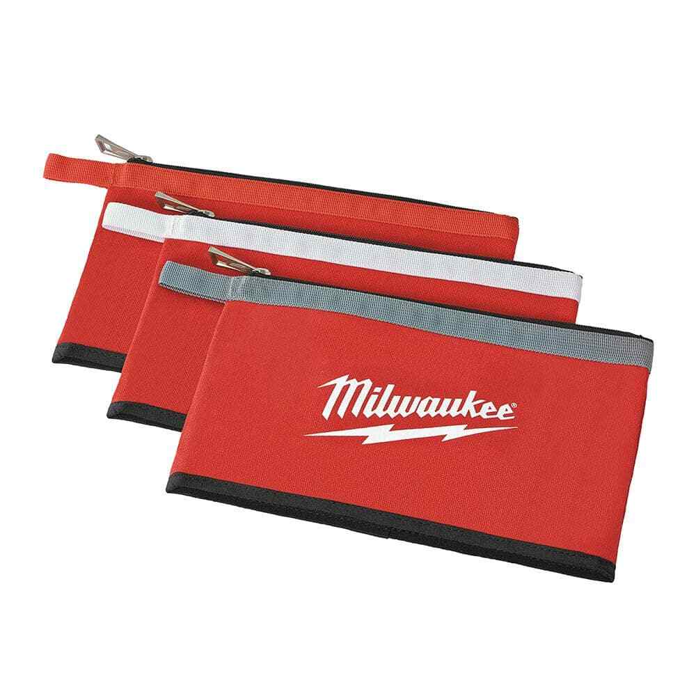 Zipper Tool Bag 12 in. Multi-Color Organize Store Tools Water Resistant 3-Pack