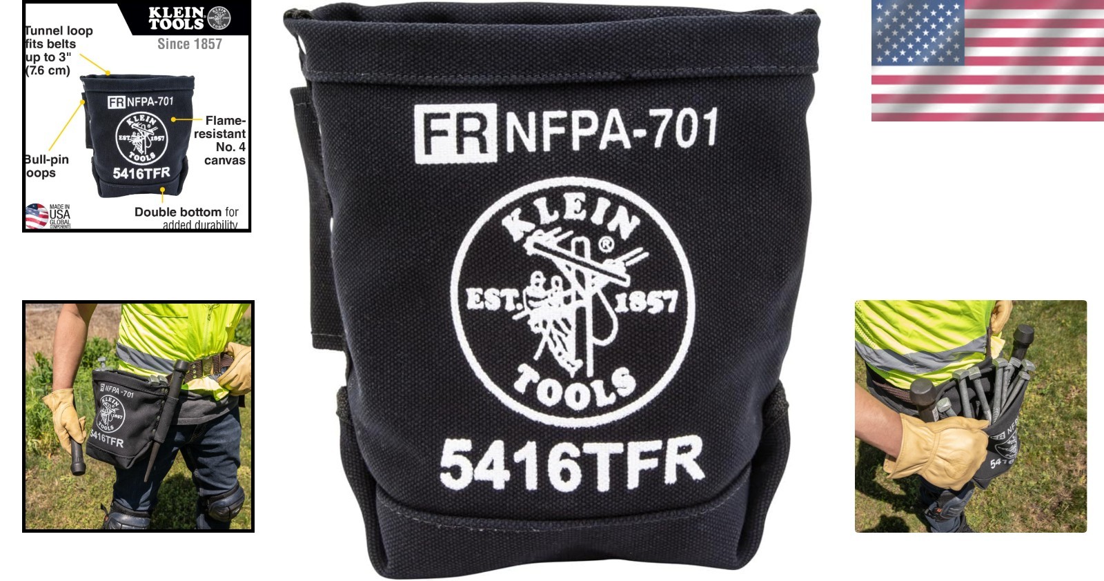11×9.6×2.1 Inch Flame-Resistant Canvas Bolt Bag with Double Reinforced Bottom