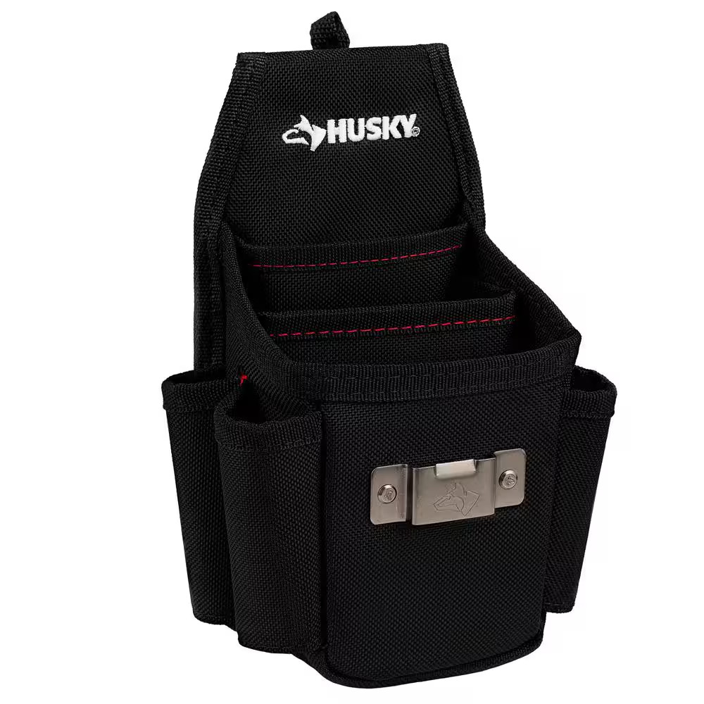 6.7 In. Black 3-Pocket Utility Tool Belt Pouch