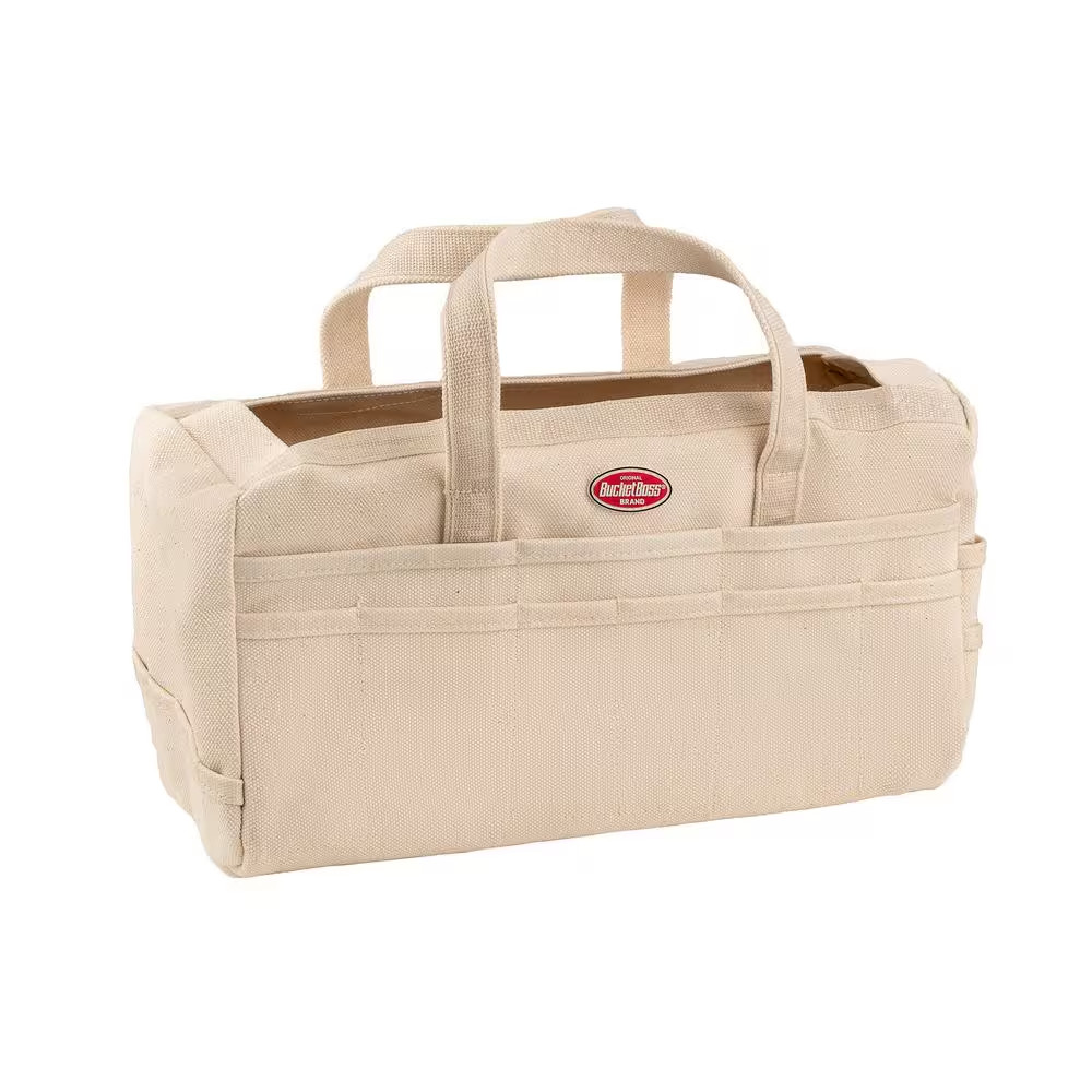 Tool Bag Canvas Heavy Duty 17 Inch Tote with 30 Pockets Waterproof Beige Rigger