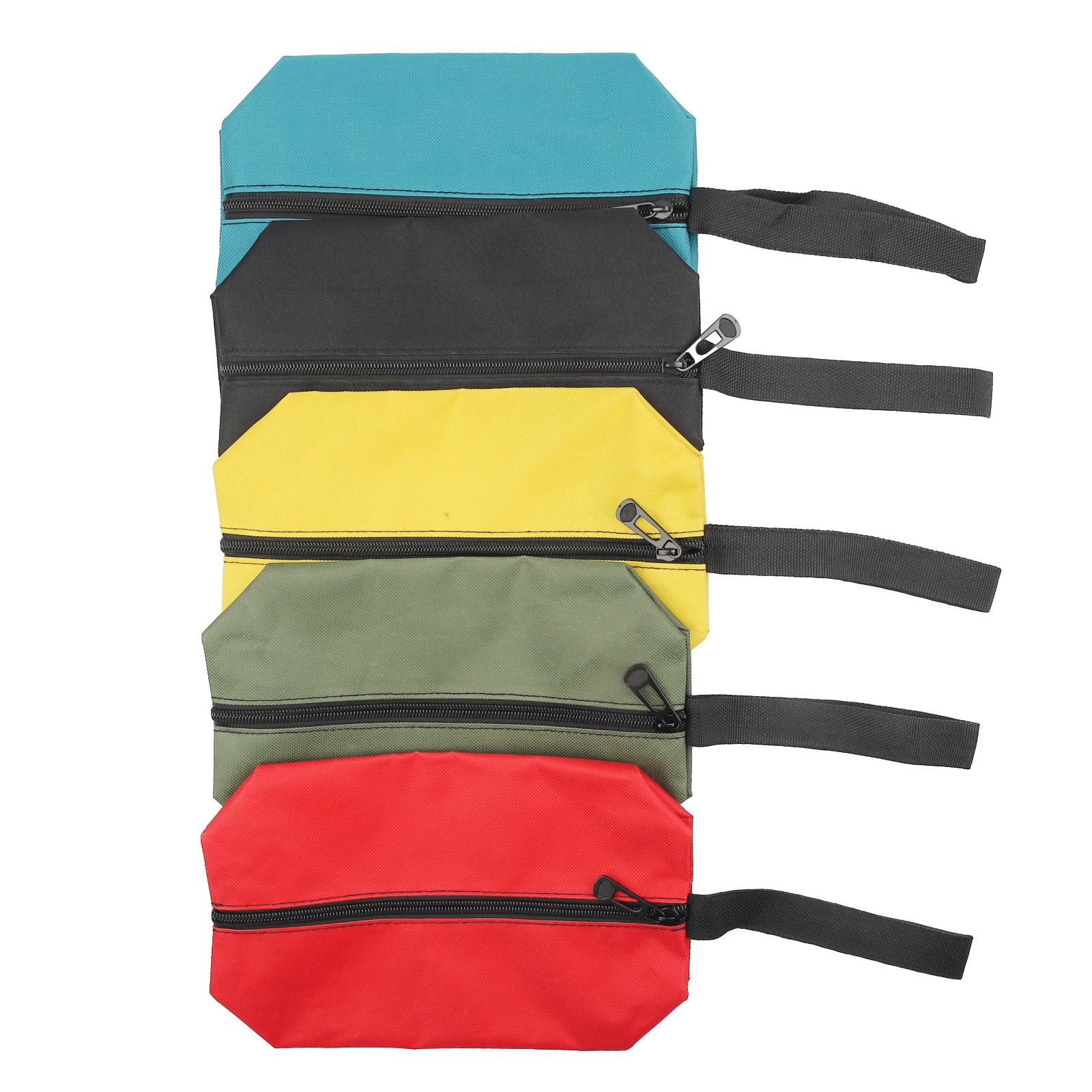 5PCS Canvas Tool Pouch Bags Zipper Small Multipurpose Pouch Heavy Duty Organizer