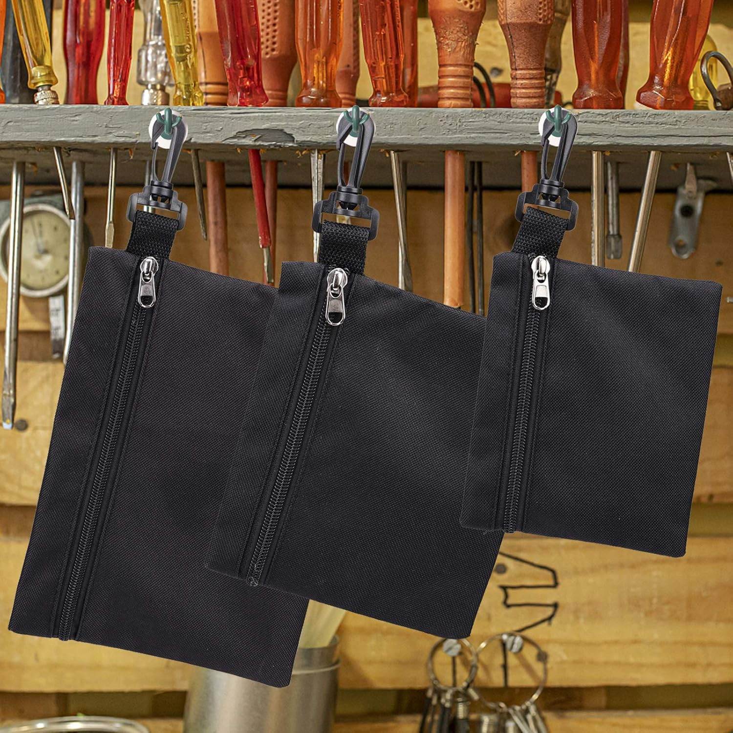 Canvas Tool Bag Set of 3, Heavy Duty Tool Organizer, Small Tool Bags for Pliers,