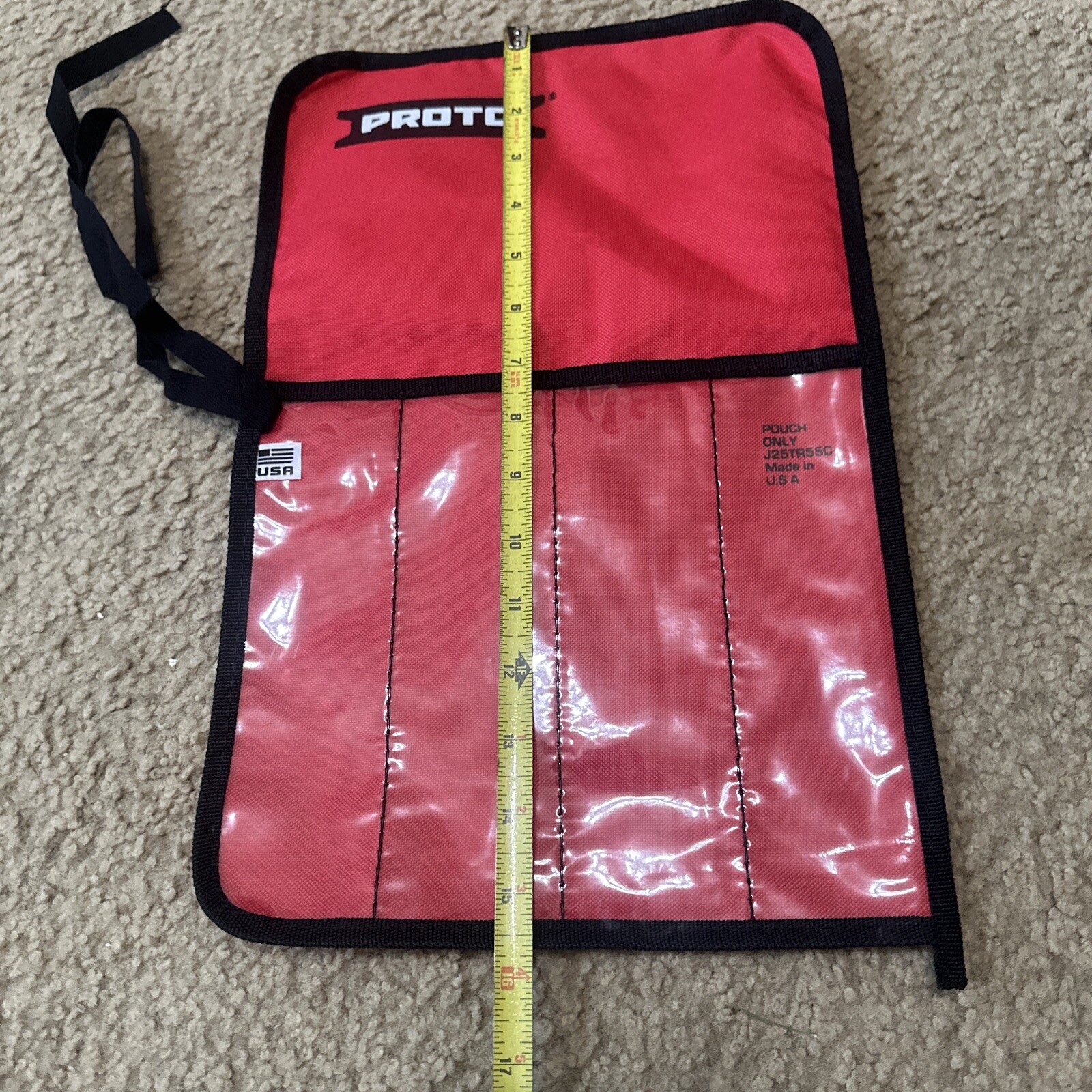 PROTO J25TR55C 4 Pocket Canvas Tool Roll Red ; 10X16 FREE SHIPPING