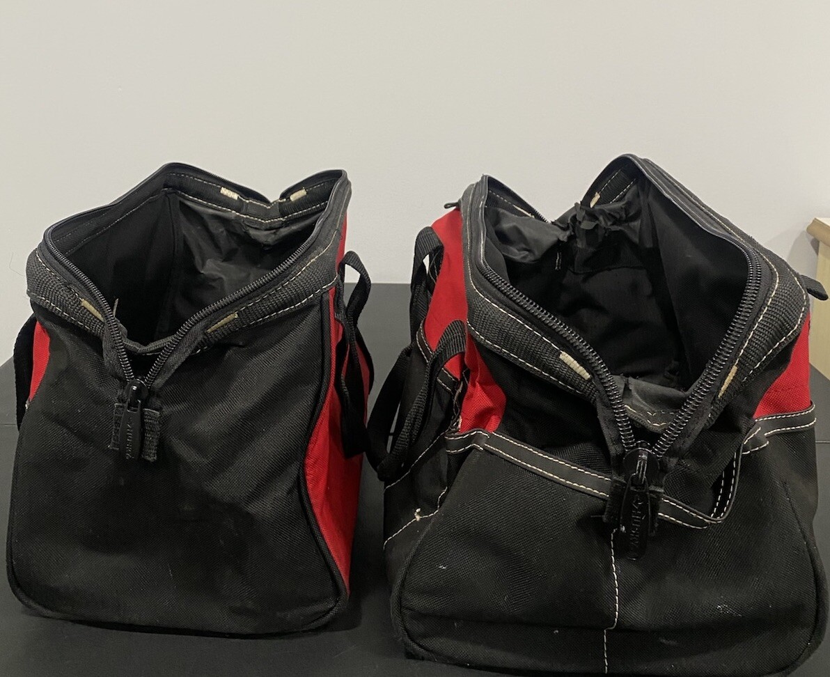 Set of 2 Husky Water Resistant Tool Bag Red Black 12 Inch and 15 Inch Organizer