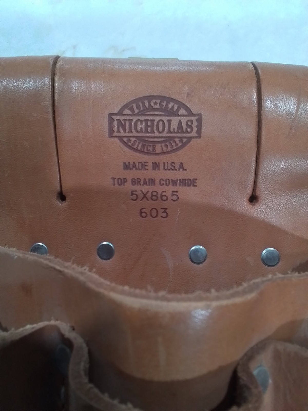 Nicholas Work Gear Top Grain Cowhide Tool Pouch 5×865 603 Made in USA