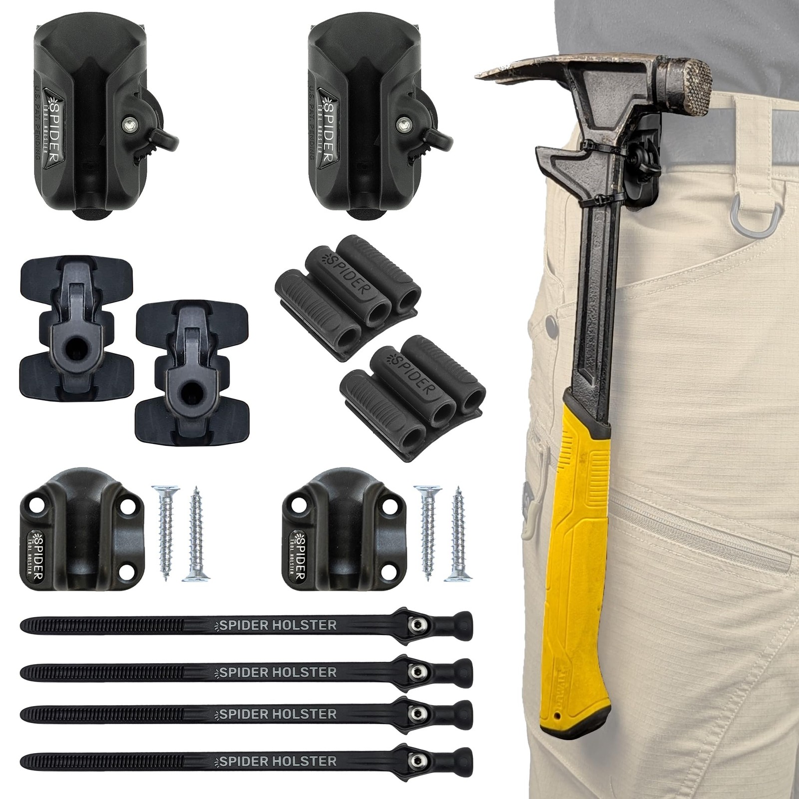 Pro Tool Kit 12 Piece Utility Holster Pouch Self Locking Tool Grip Set