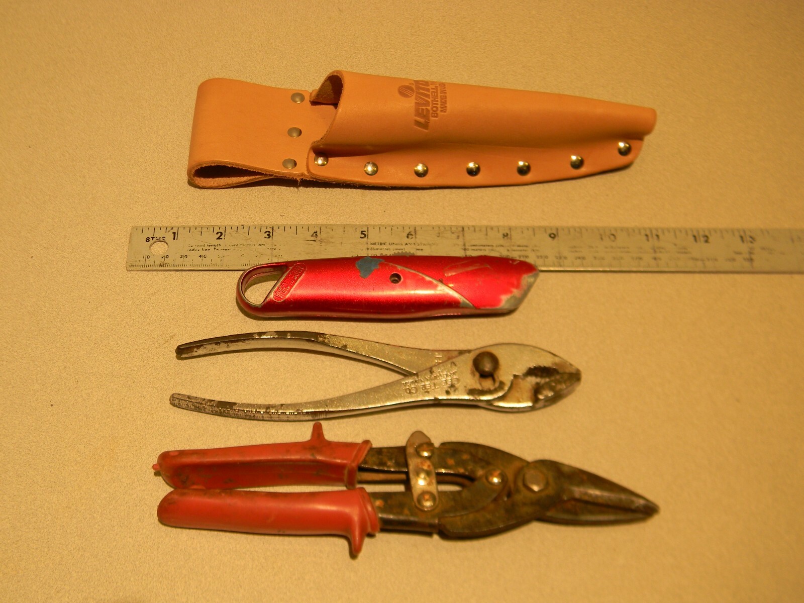 Leviton Top Grain Leather Nines Pliers Tool Holder Holster 7″ Pouch Made in USA