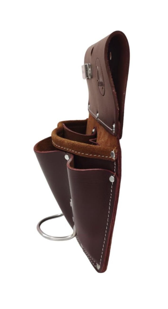 20-233 11 Pocket Pro Leather for Right Hand Drywall Pouch Cherry