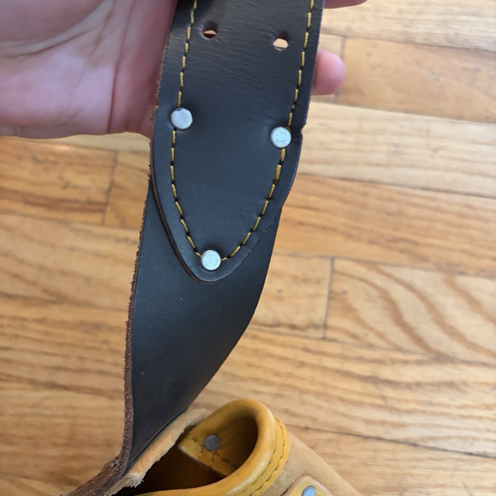 AWP Heavy Duty Wheat Leather Tool Belt Pouch Construction Carpenter