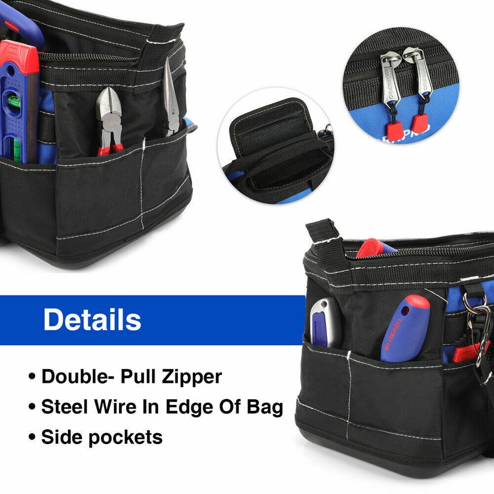WORKPRO 16»/18″ Durable Tool Bag Wide Mouth Waterproof Heavy Duty Tool Storage