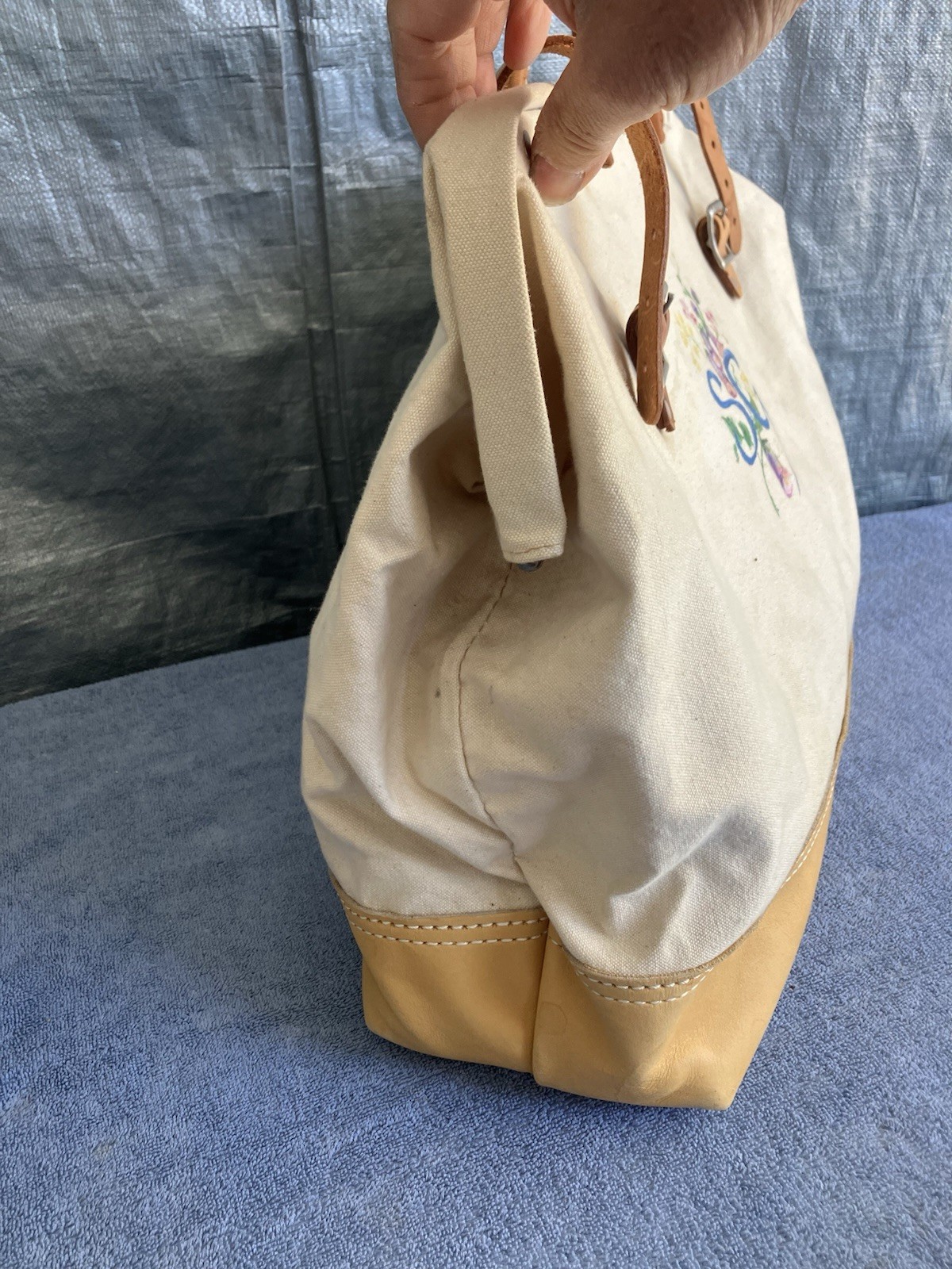 Vintage Nicholas No. M304-1 Tool Bag Canvas & Leather Tote USA