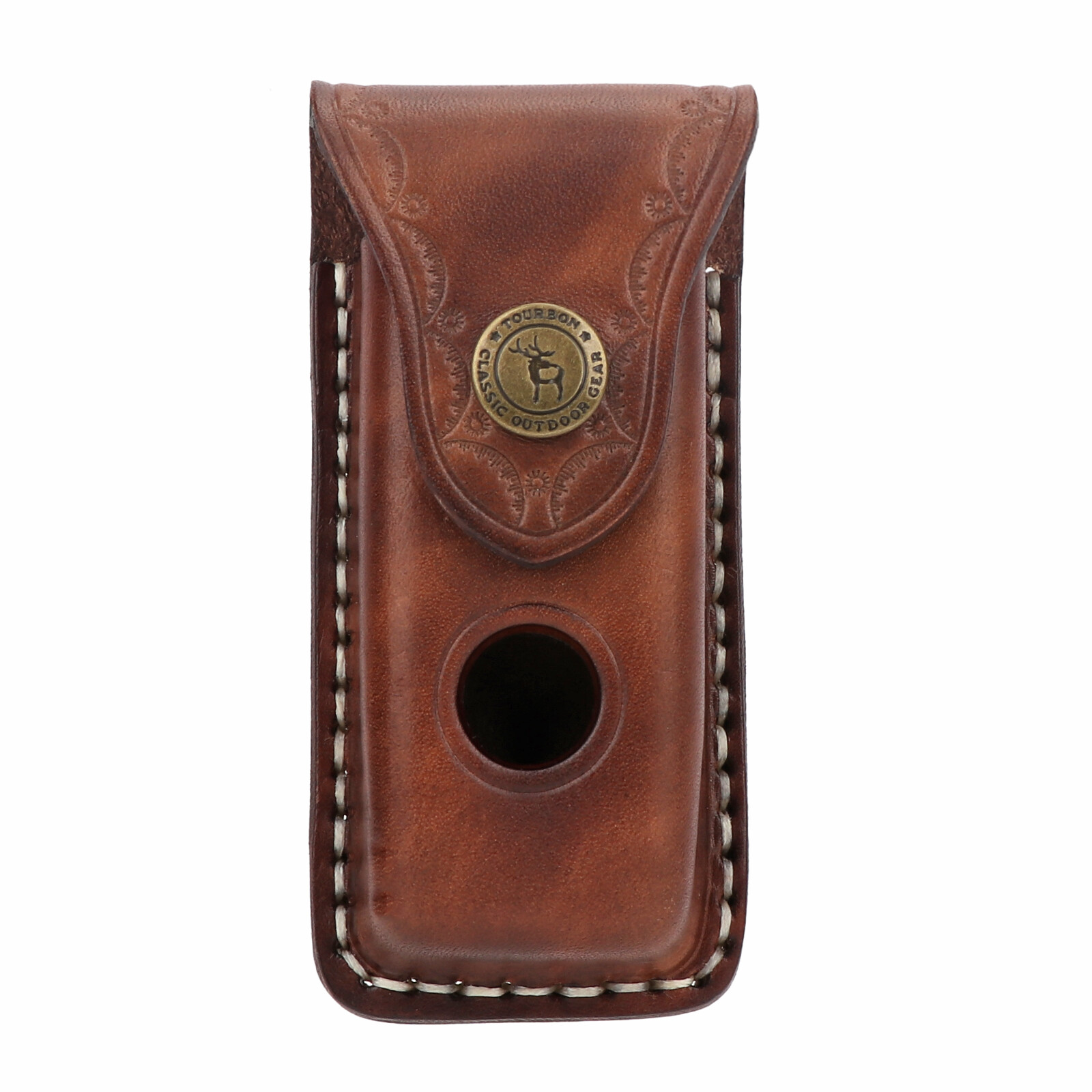 Tourbon Leather Knife Sheath for Folding Horizontal Trapper Knife Belt Holster