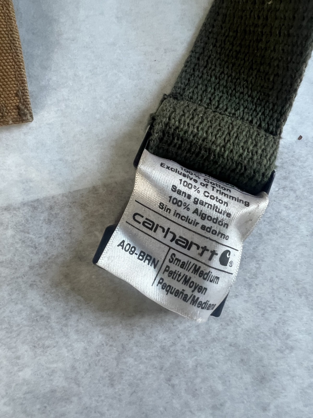 Vintage Carhartt A09 BRN Duck Canvas Tool Apron Waist Bag Made in USA Brown S/M