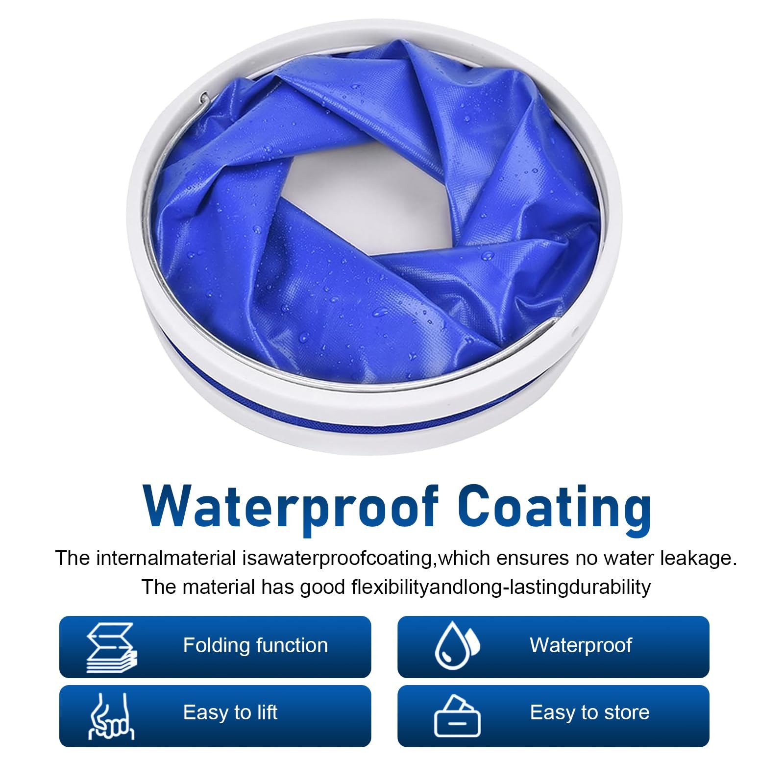 Car Collapsible Water Bucket, 11L (2.9 Gallons) Vehicle Portable Water Contai…