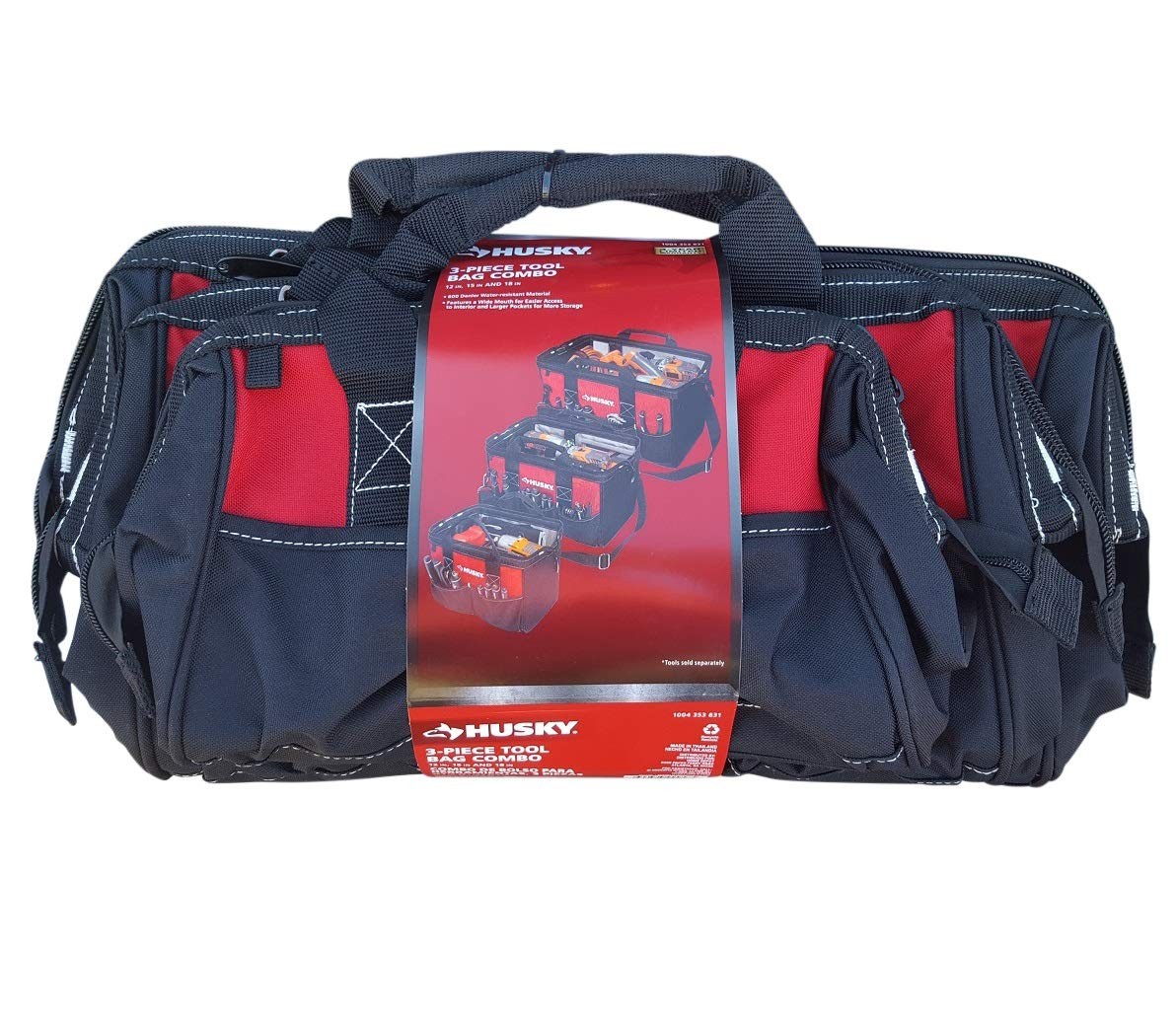 18 in., 15 in. and 12 in. Tool Bag Combo in Red