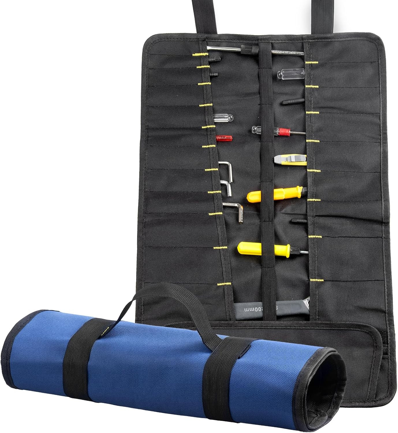 22 Pocket Tool Bag Canvas Wrench Roll up Pouch/Screwdriver Pliers Roller Compart
