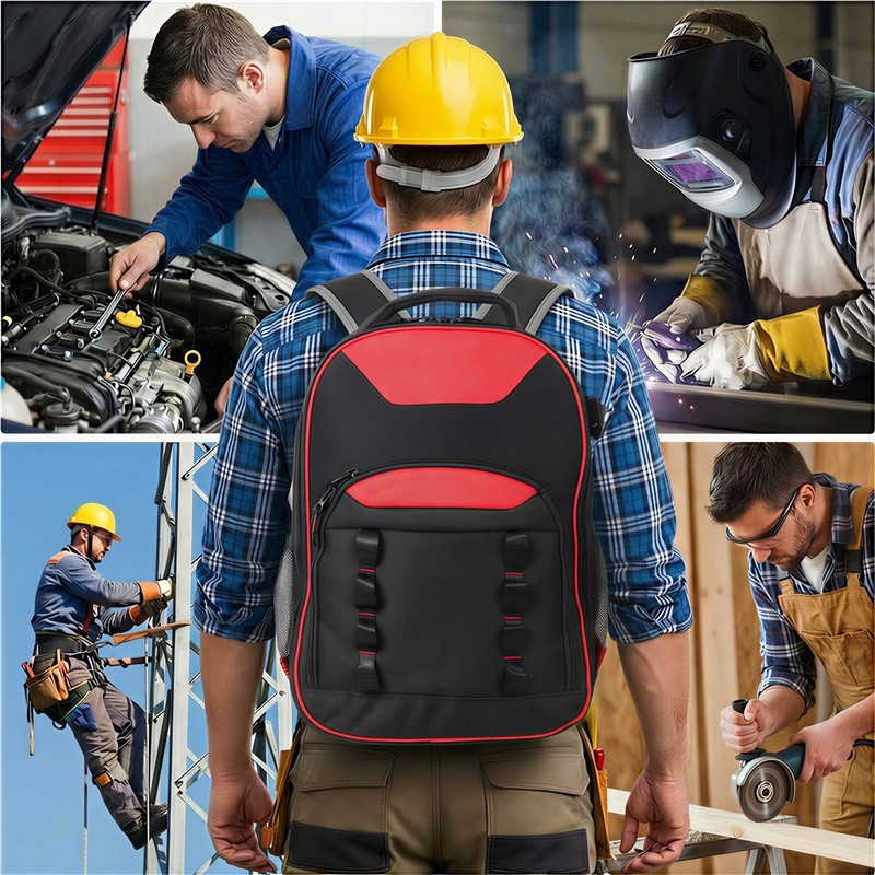 Heavy-Duty Tool Bag Oxford Cloth Multifunctional Tool Backpack for Electricians
