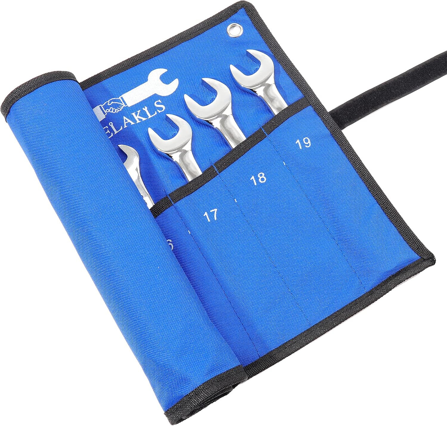 2 Pieces(10 Pockets SAE+ 10 Pockets Metric) Wrench Tool Roll up Pouch Utility…
