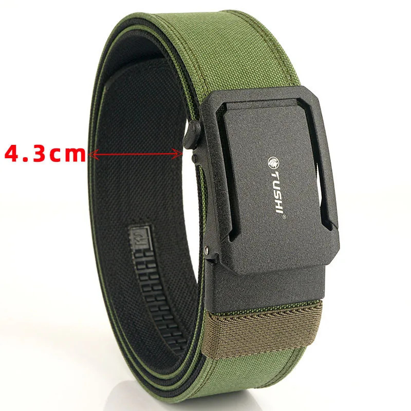 Men’s Tactical Belt Nylon Military Outdoor Automatic Buckle Heavy Duty 4.3cm