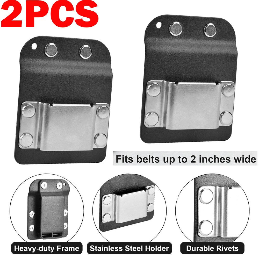 2PACK Clip-On Tool Belt Drill Holder | Holster for Cordless Drill, Impact Nailer