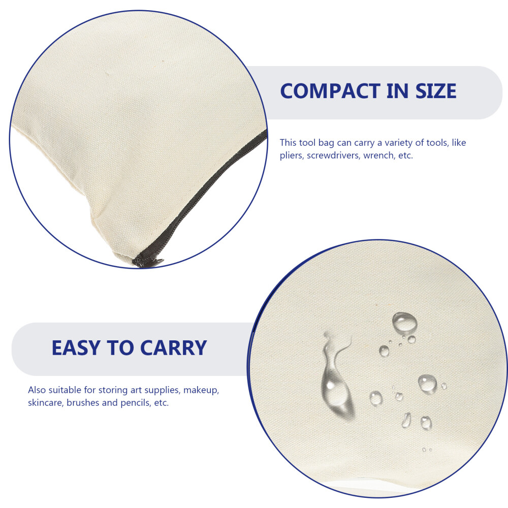10PCS Canvas Tool Bag Zipper Tool Pouch Utility Tool Pouch Canvas Storage Bag