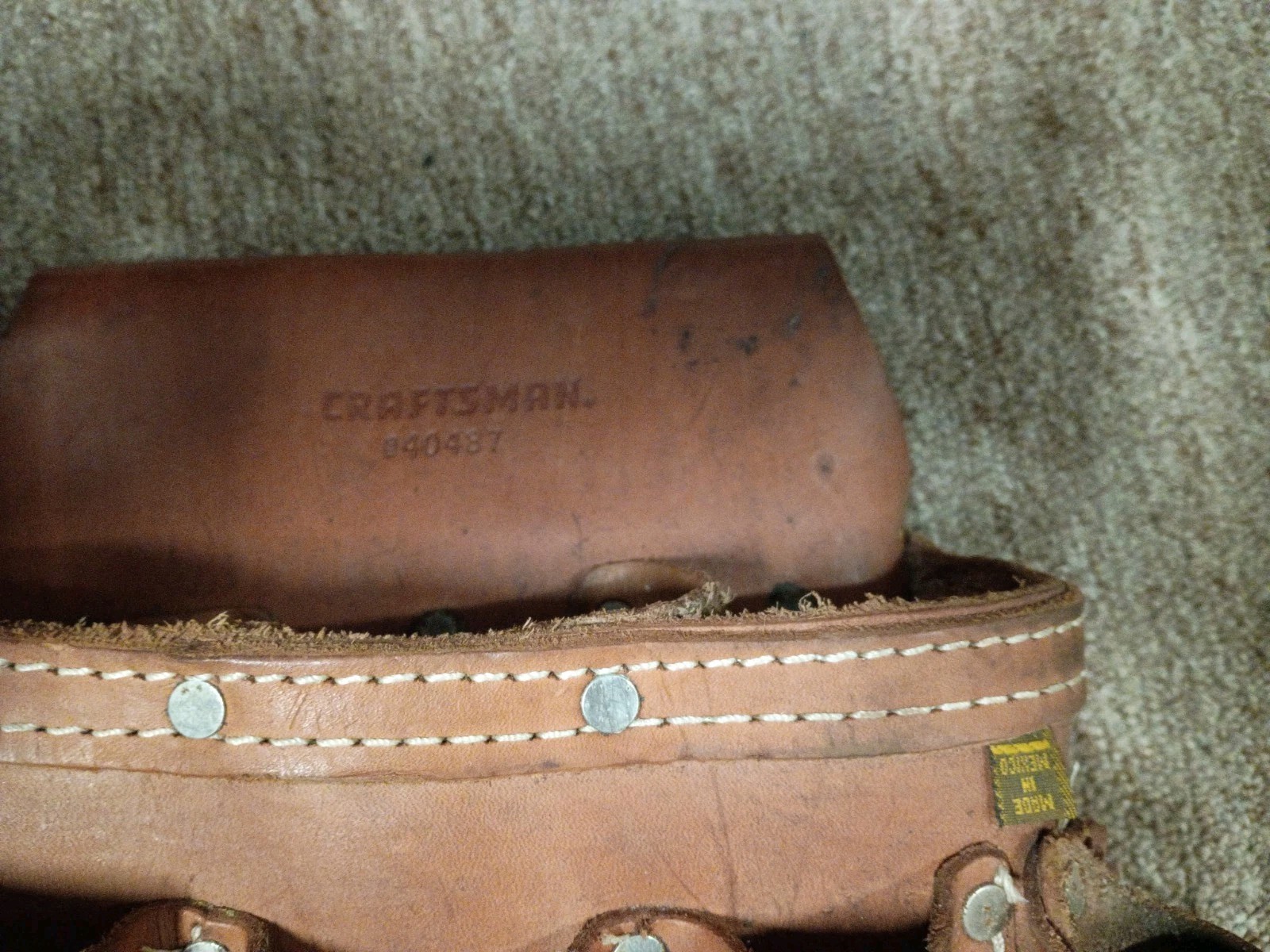 Vintage craftsman 940487 Tan leather electrician tool pouch