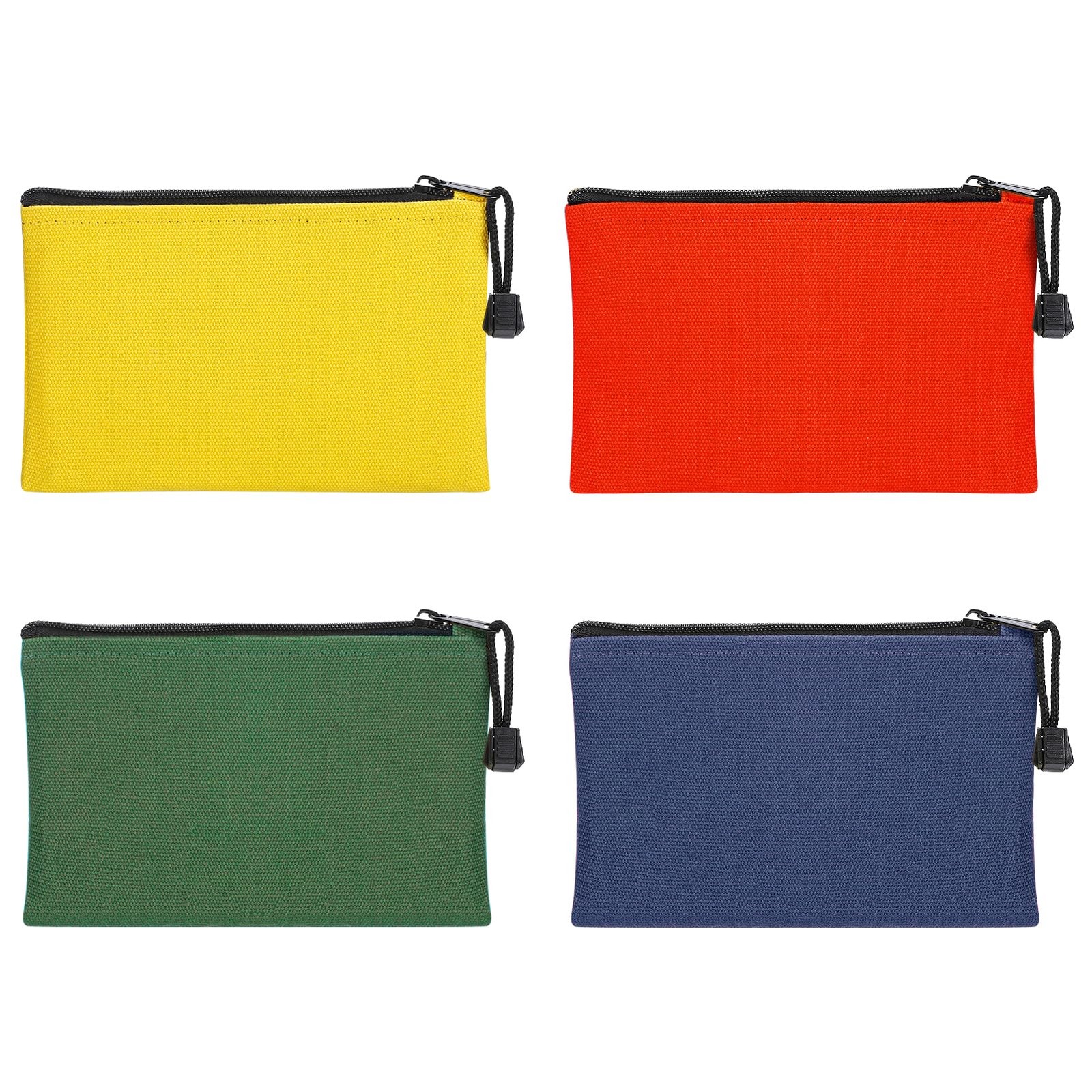 ANPHSIN 7»x4.7» Canvas Tool Bags Pouches 4 Pack Heavy Duty Zipper Pouch Se…