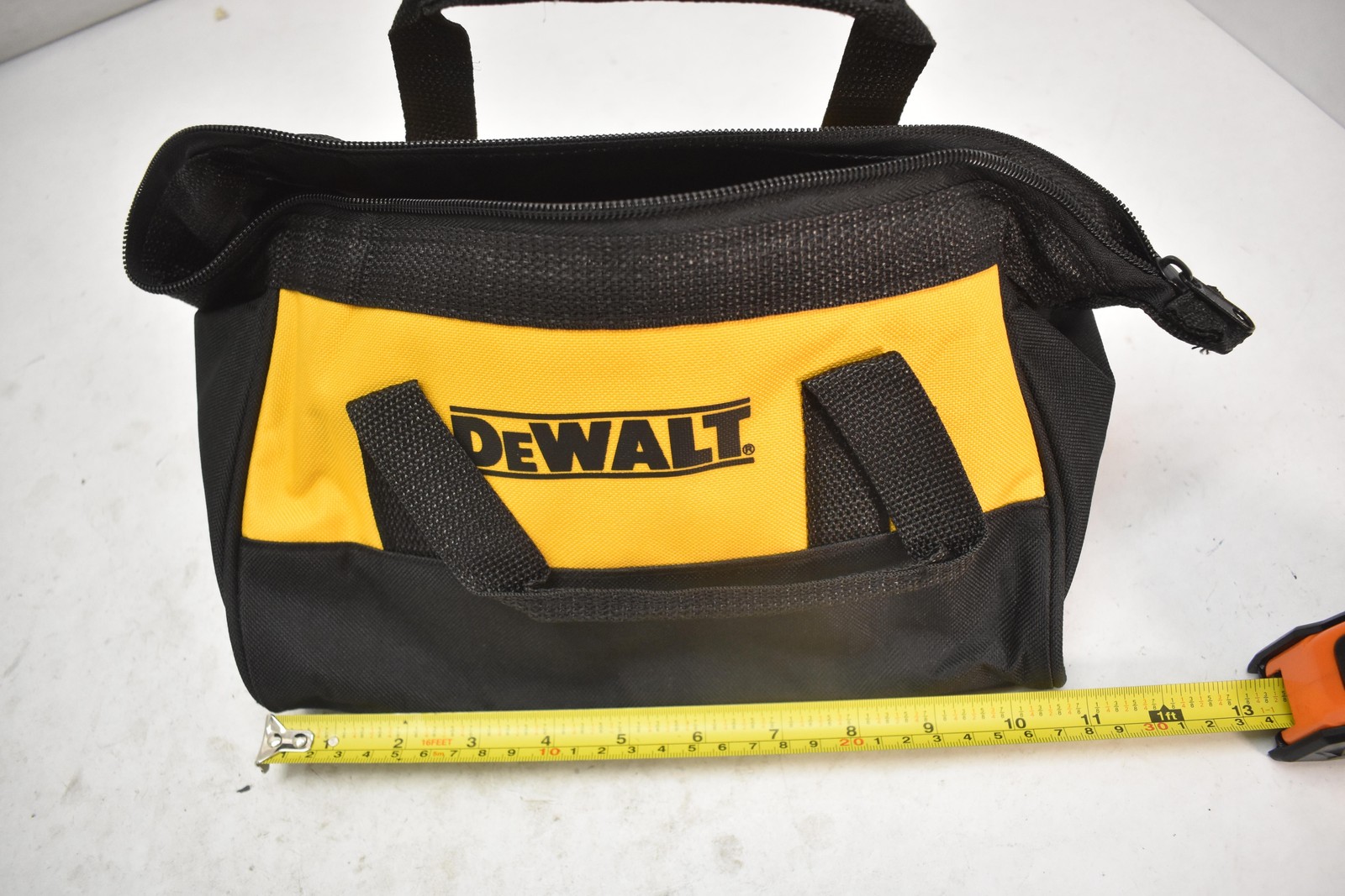 DEWALT Tool Bag Tote Small Yellow Black Fabric Soft Sided Zippered Carry Case