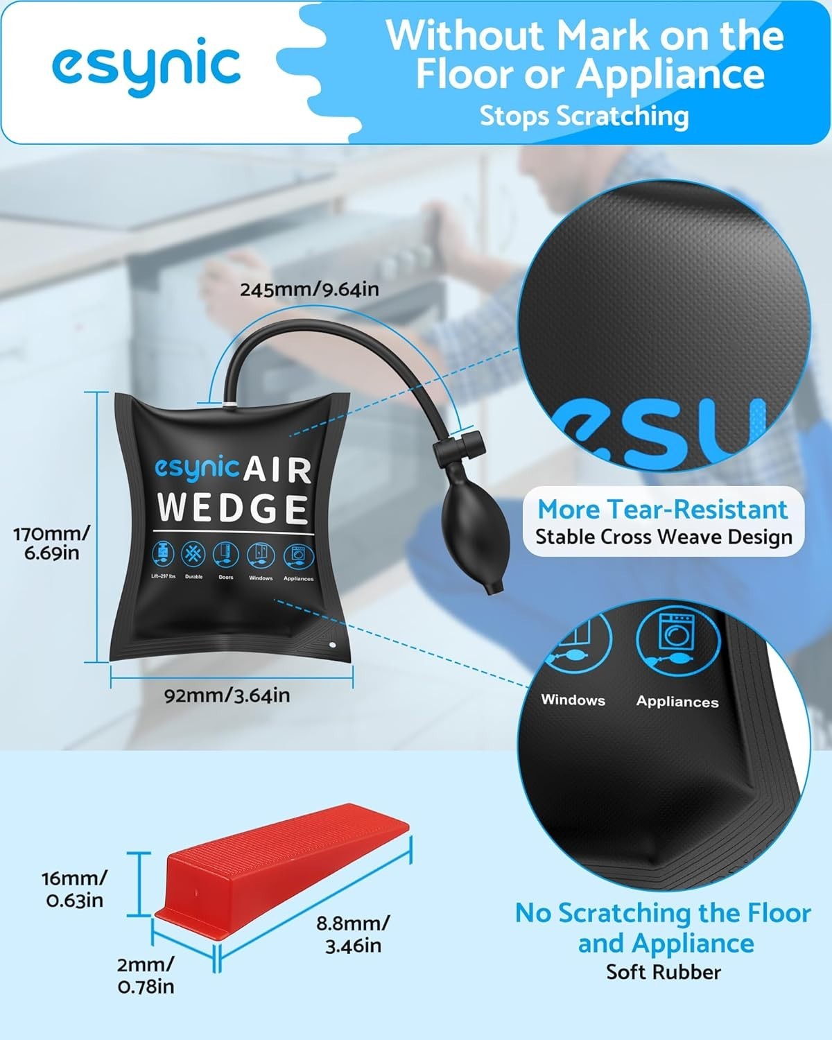 4-Pack Heavy-Duty Air Wedge Bag Kit – 300lbs Lifting Power & Quick-Release