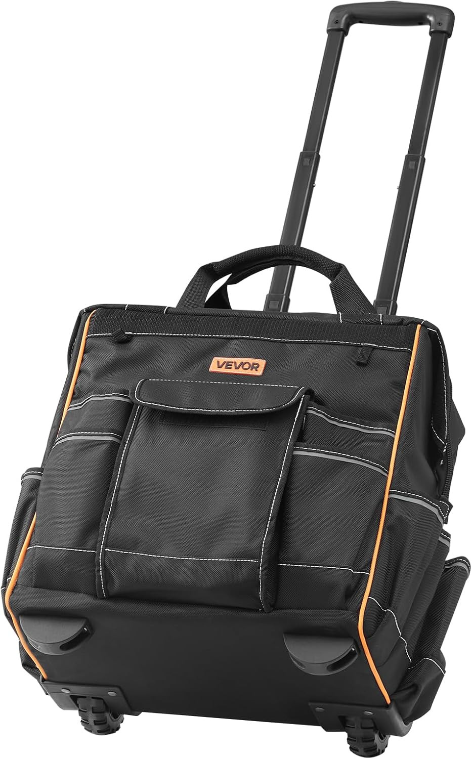 15″ Rolling Tool Bag, 110 Lbs Load Capacity, 25 Pockets Heavy Duty Roller Tool B