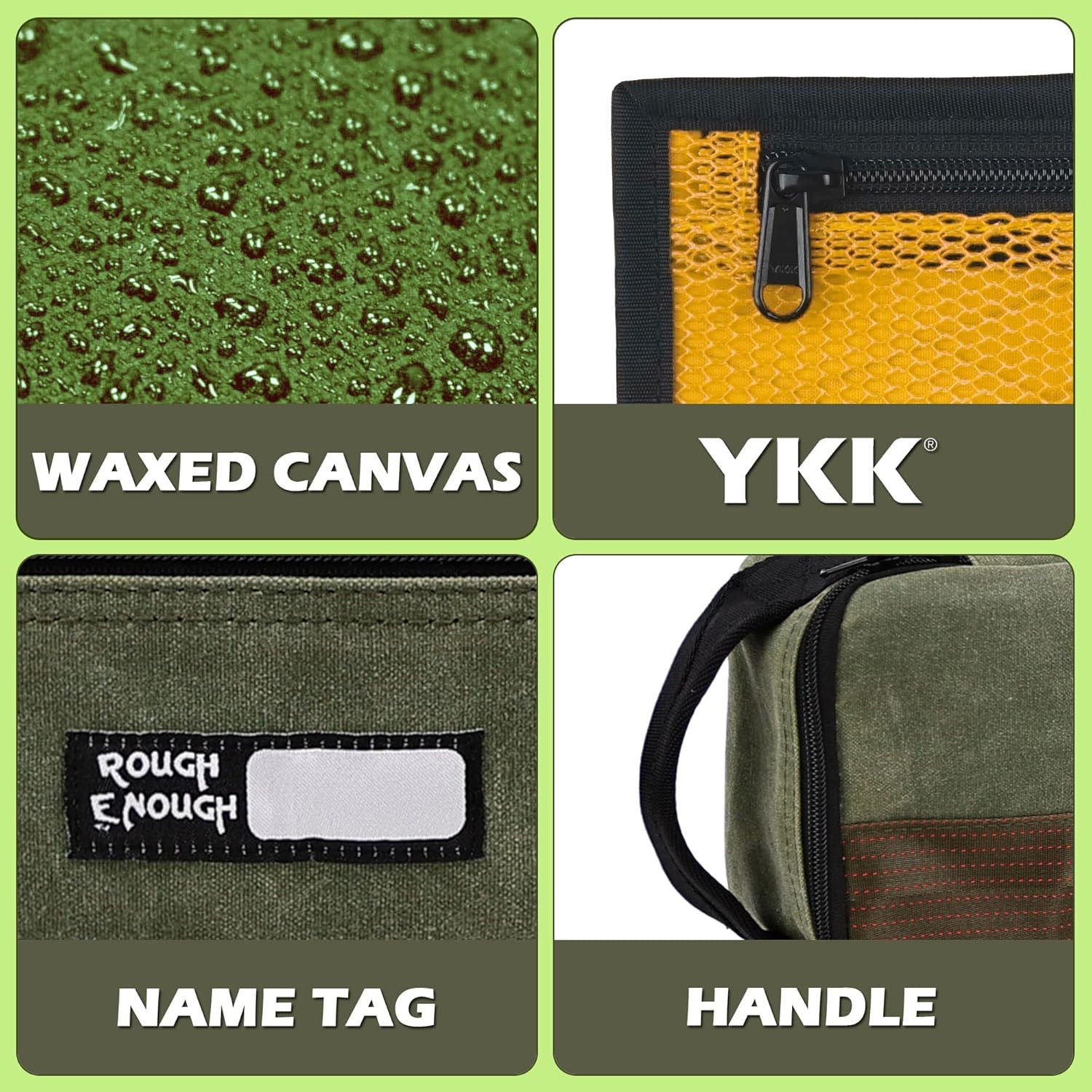 Durable Rough Enough Canvas Tool Bag Set with Handle & Zipper Storage Solution