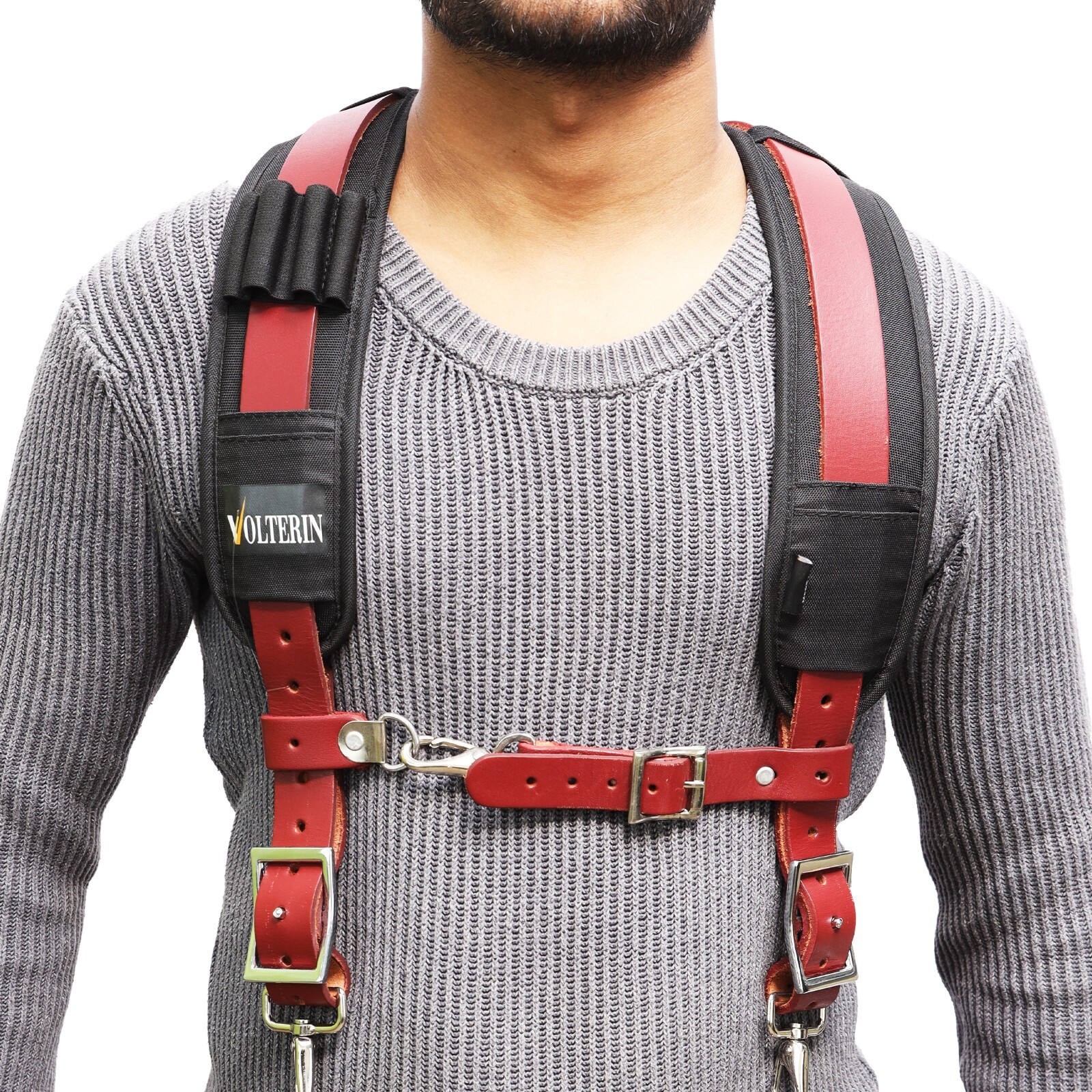 Leather Tool Belt Suspenders, Leather Suspenders, Heavy Duty Construction Belts