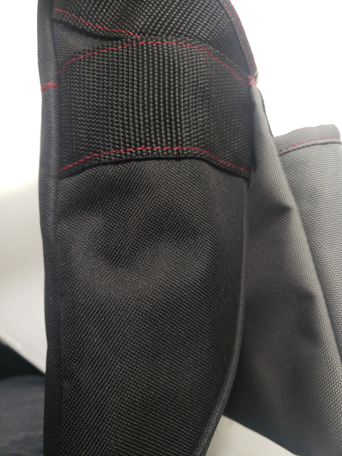 Fortress 13” Black & Grey W/Red Stitching Accents 7 Pocket Tool Pouch NWOT