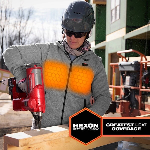 Milwaukee Tool F200u-21Xl Women’s Heated Hoodie, Up To 8 Hours Time, Zipper