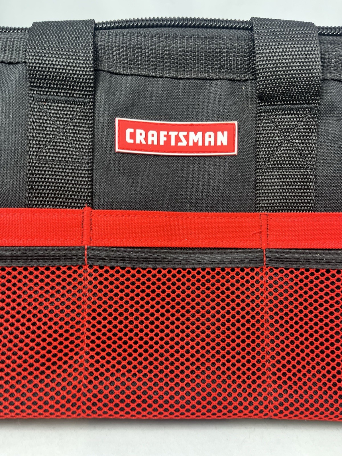 NWT Craftsman 13 in W X 9.75 in H Wide Mouth Tool Bag 6 Pocket Black/Red 513100