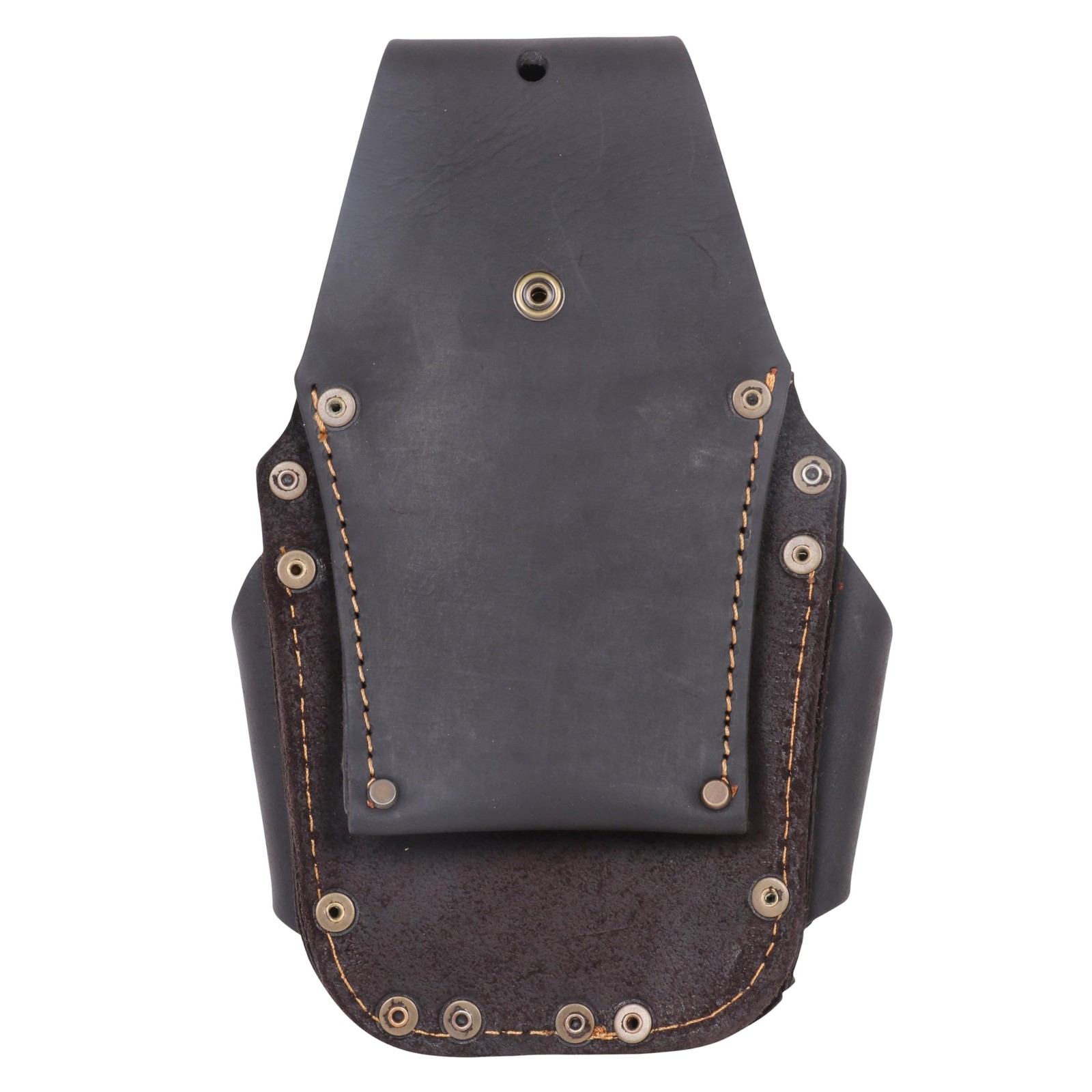 Leather Electrician Tool Pouch Pocket Caddy Clip On with Voltage Meter Brown