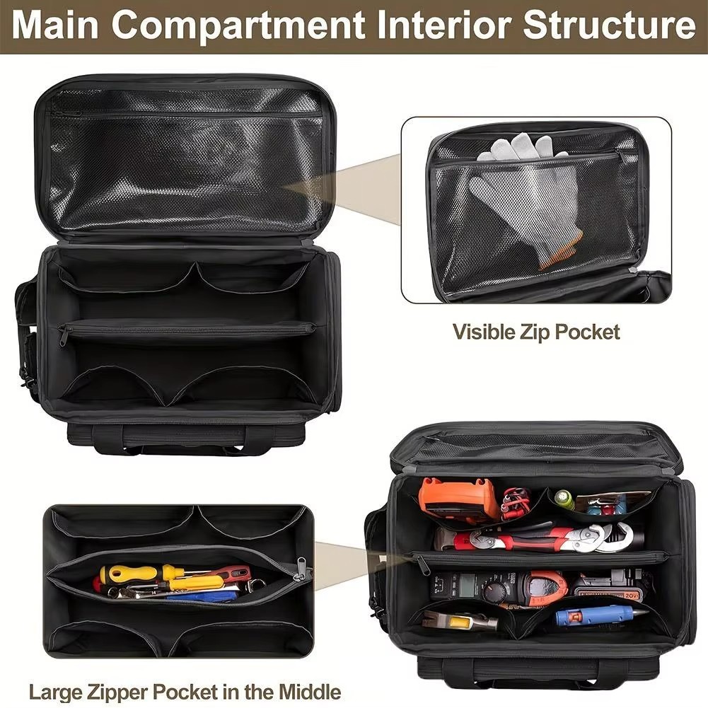 Multifunctional Tool Bag Storage Anti-friction Heavy Duty Work Tote Pocket Large