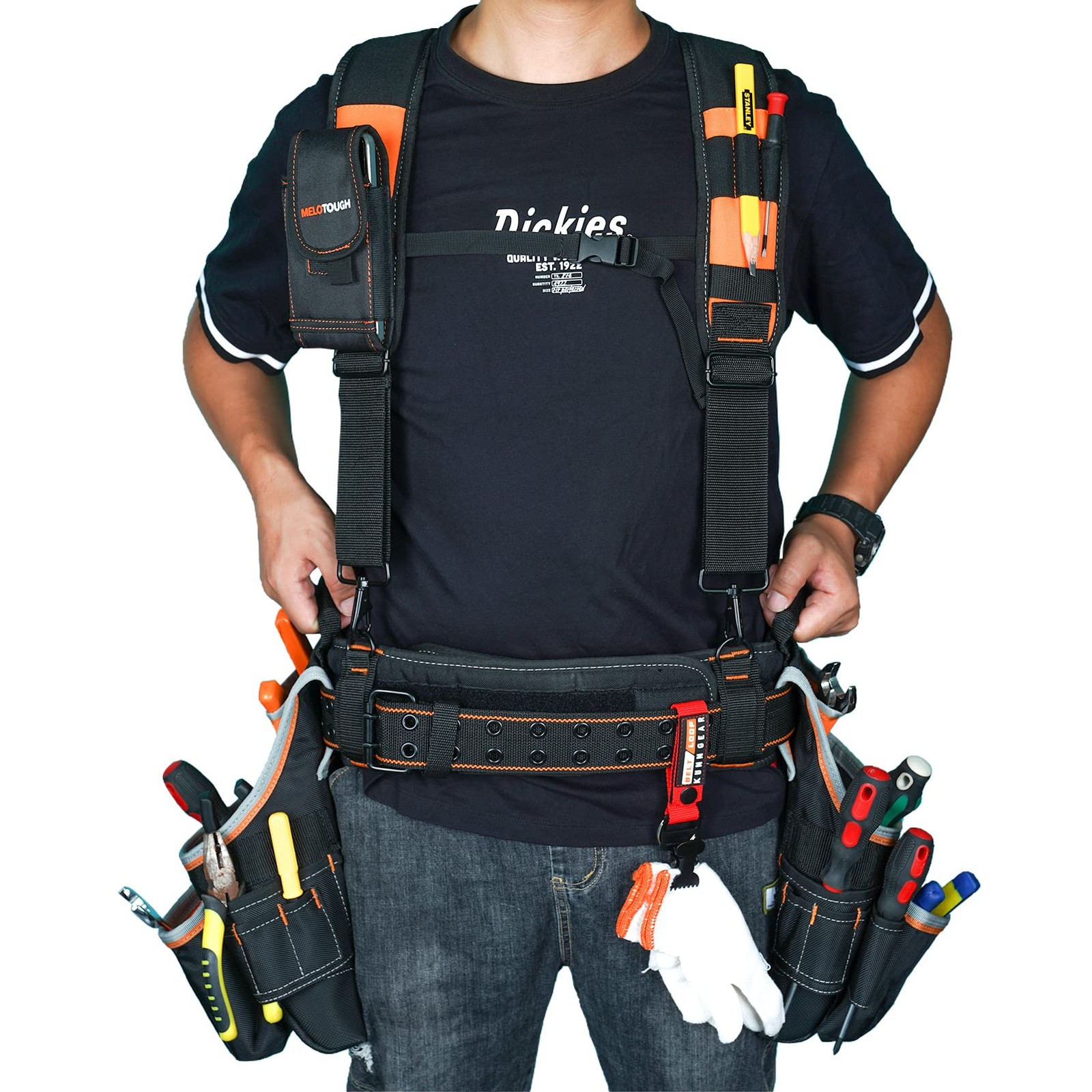 Pro Framer Combo System Tool Belt With Suspenders Construction Tool Pouch Builde