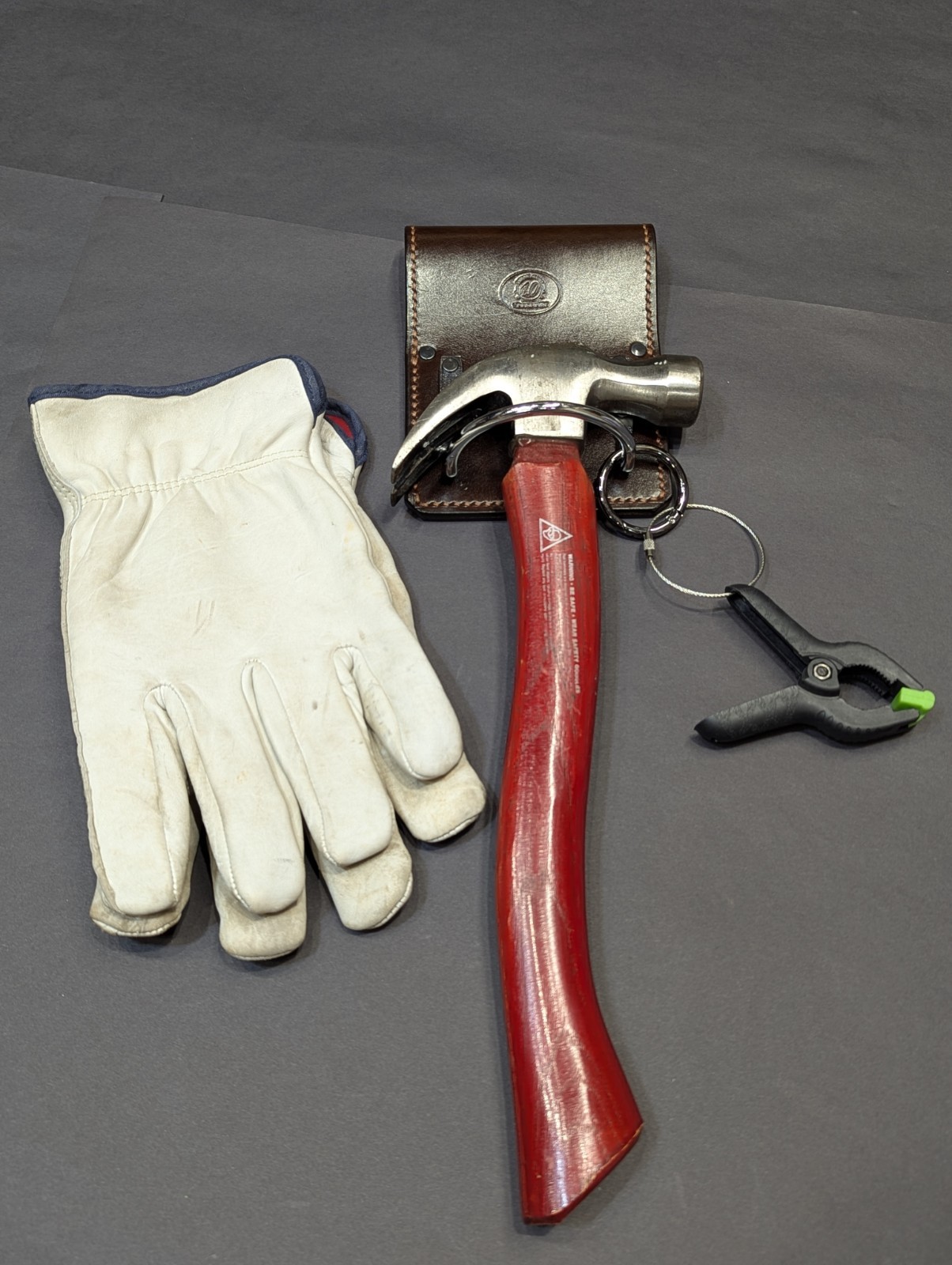 Hammer/Tool Handmade Leather Holster w/ Glove Clip «Only» (No Tools Included)